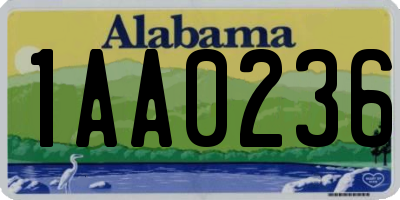 AL license plate 1AA0236