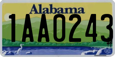 AL license plate 1AA0243