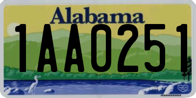 AL license plate 1AA0251