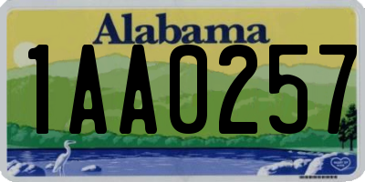 AL license plate 1AA0257