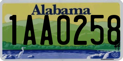 AL license plate 1AA0258