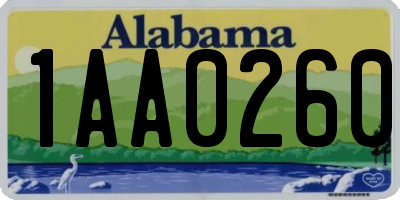 AL license plate 1AA0260