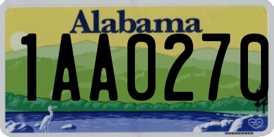 AL license plate 1AA0270