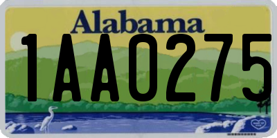 AL license plate 1AA0275