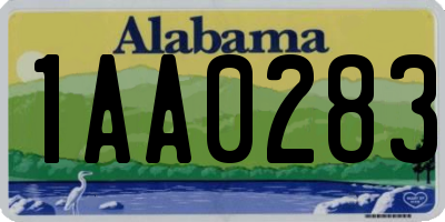 AL license plate 1AA0283