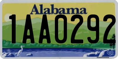 AL license plate 1AA0292