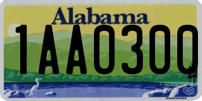 AL license plate 1AA0300