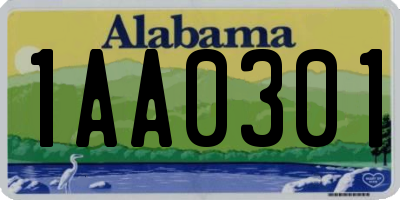 AL license plate 1AA0301