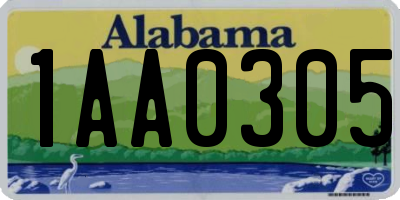 AL license plate 1AA0305