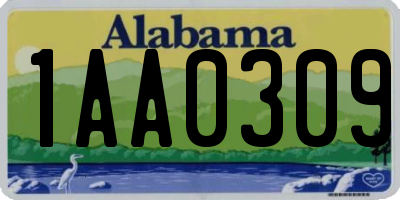 AL license plate 1AA0309