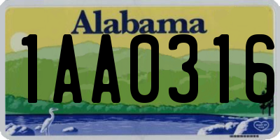 AL license plate 1AA0316