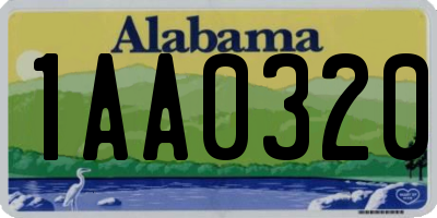 AL license plate 1AA0320