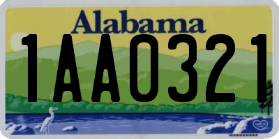 AL license plate 1AA0321