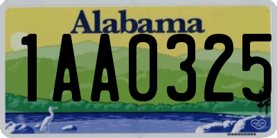 AL license plate 1AA0325