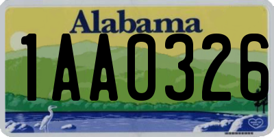 AL license plate 1AA0326