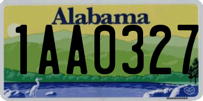 AL license plate 1AA0327