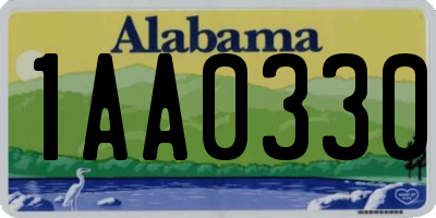 AL license plate 1AA0330