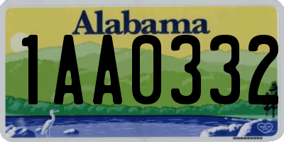 AL license plate 1AA0332
