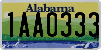 AL license plate 1AA0333