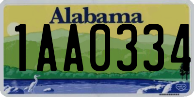 AL license plate 1AA0334
