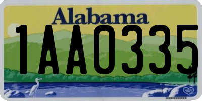 AL license plate 1AA0335