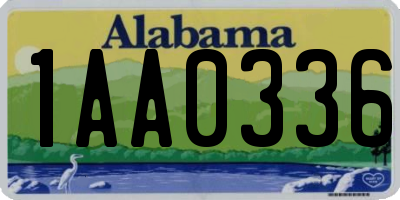 AL license plate 1AA0336