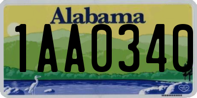 AL license plate 1AA0340