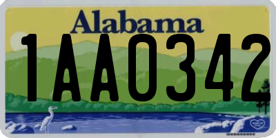 AL license plate 1AA0342