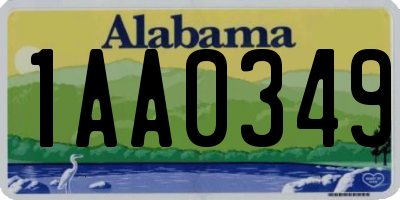 AL license plate 1AA0349