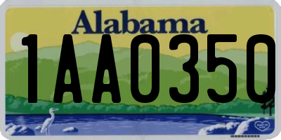 AL license plate 1AA0350