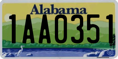 AL license plate 1AA0351