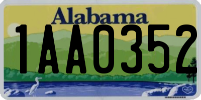 AL license plate 1AA0352