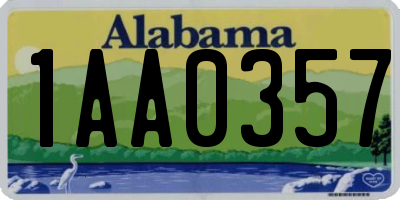 AL license plate 1AA0357