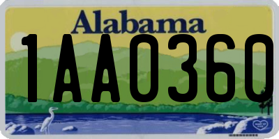 AL license plate 1AA0360