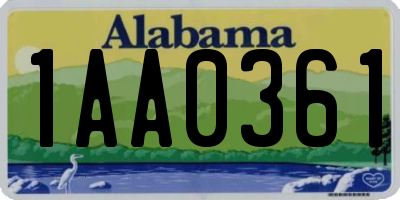 AL license plate 1AA0361