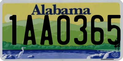 AL license plate 1AA0365