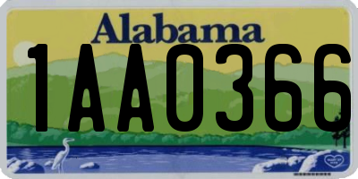 AL license plate 1AA0366