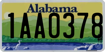 AL license plate 1AA0378