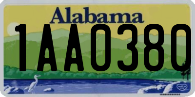 AL license plate 1AA0380