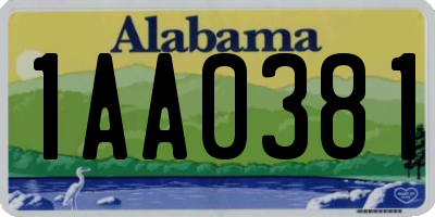 AL license plate 1AA0381