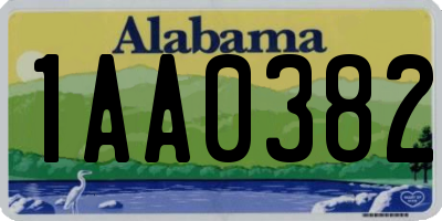 AL license plate 1AA0382