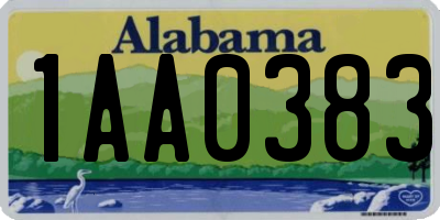 AL license plate 1AA0383