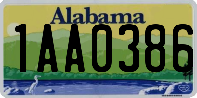 AL license plate 1AA0386