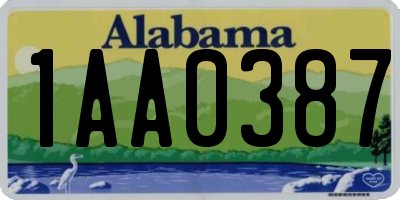 AL license plate 1AA0387