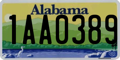 AL license plate 1AA0389