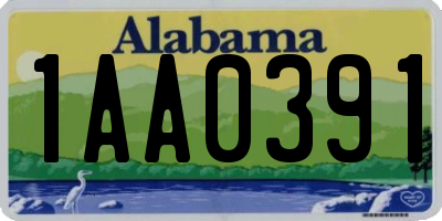 AL license plate 1AA0391