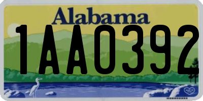 AL license plate 1AA0392