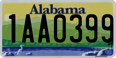 AL license plate 1AA0399