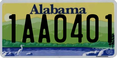 AL license plate 1AA0401