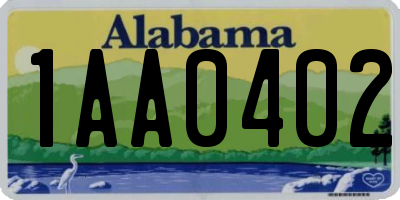 AL license plate 1AA0402